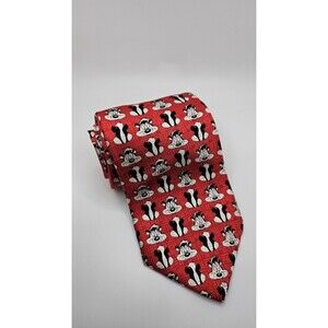 Vintage Warner Bros. 1997 Red Pepe Le Pew 100% Silk Tie